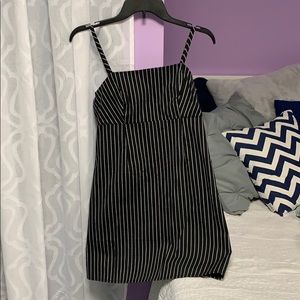 Black and white tight mini dress